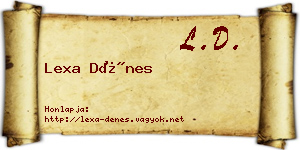 Lexa Dénes névjegykártya